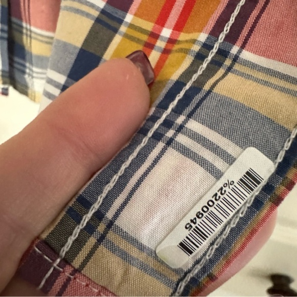 Eddie Bauer Legend Wash Classic Fit Plaid Oxford Button Down‎ Shirt Sz Large EUC - Picture 6 of 6